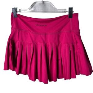 Gold Hinge Raspberry Pleated Tennis Skort High Waisted Pink Athletic Skirt Small